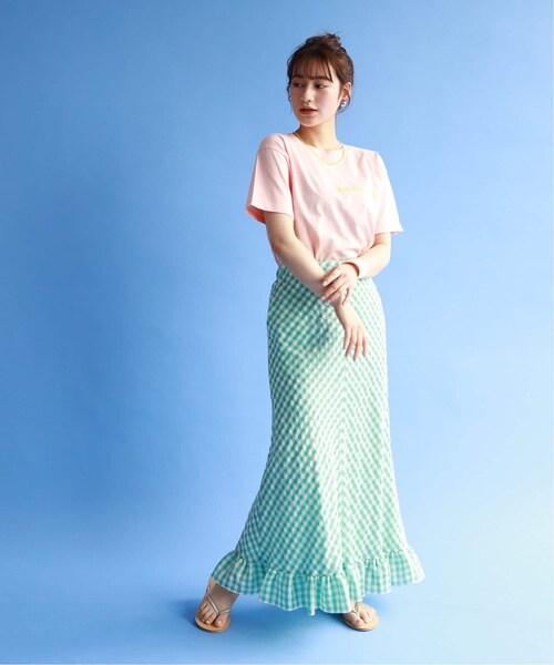 SLOBE IENA(スローブイエナ)の「《予約》SLOBE citron. カラーギンガムスカート◆(スカート・グリーン/(030)/36/在庫あり/38)」の14枚目の写真