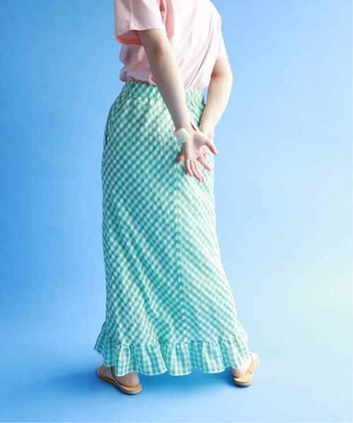 SLOBE IENA(スローブイエナ)の「《予約》SLOBE citron. カラーギンガムスカート◆(スカート・グリーン/(030)/36/在庫あり/38)」の16枚目の写真