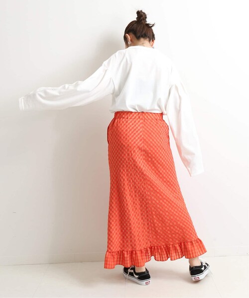 SLOBE IENA(スローブイエナ)の「《予約》SLOBE citron. カラーギンガムスカート◆(スカート・グリーン/(030)/36/在庫あり/38)」の21枚目の写真