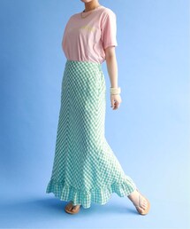 SLOBE IENA | 《予約》SLOBE citron. カラーギンガムスカート◆(スカート)