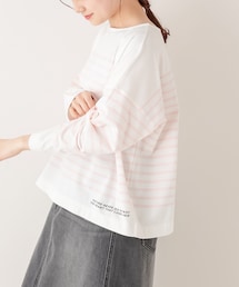 PUAL CE CIN | 【サステナブル】RERISEコットンパネルボーダー2WAY(Tシャツ/カットソー)