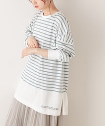 PUAL CE CIN | 【サステナブル】RERISEコットンパネルボーダーチュニック(Tシャツ/カットソー)