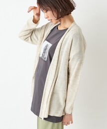 un dix cors（アンディコール）の「《予約》【《ナチュラルな風合いが魅力》手洗い可】リネン混片畦カーディガン（カーディガン/ボレロ）」