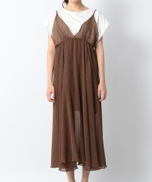 Heather（ヘザー）の「ウェイビープリーツキャミワンピース（ワンピース/ドレス・アイボリー/グレー/ブラウン）」の8枚目の写真