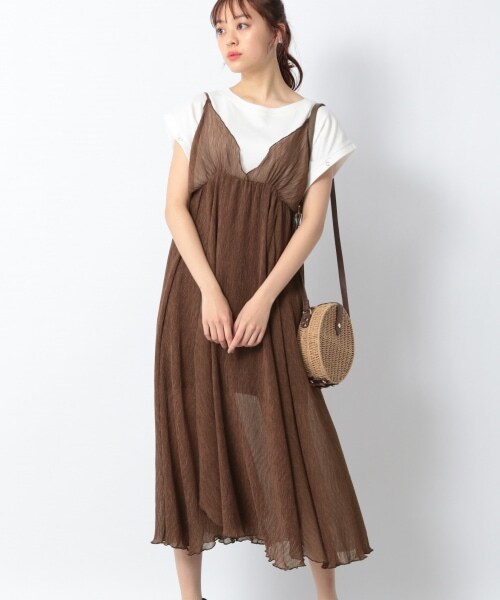 Heather（ヘザー）の「ウェイビープリーツキャミワンピース（ワンピース/ドレス・アイボリー/グレー/ブラウン）」の7枚目の写真