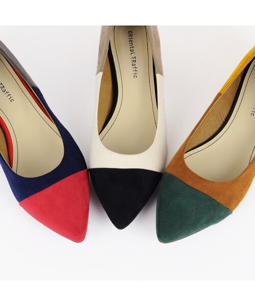 ORiental TRaffic(オリエンタルトラフィック)の「カラーブロックフラットパンプス(シューズ・レディース・ブラック/グリーン/レッド・34/35/36/37/38/39/40/41/42)」の9枚目の写真