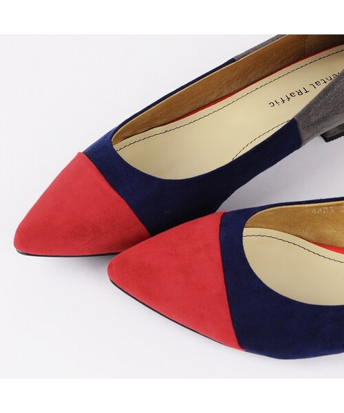 ORiental TRaffic(オリエンタルトラフィック)の「カラーブロックフラットパンプス(シューズ・レディース・ブラック/グリーン/レッド・34/35/36/37/38/39/40/41/42)」の4枚目の写真