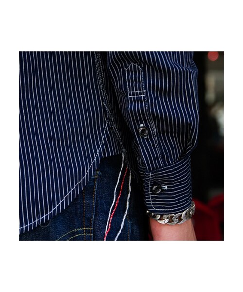 LEATA（リータ）の「LEATA "H.I.A.T" PIN STRIPED DENIM WORK SHIRT DENIM（その他・メンズ・기타・M/L/XL）」の4枚目の写真