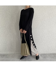 copine | サイドボタンデザイン！シンプルロングワンピース(3color)【クリックポスト対象商品】(ワンピース)