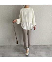 copine | 大人コーデのアクセントに♪楽な着心地ウエストゴム総柄ワイドパンツ(2color）【クリックポスト対象商品】(その他パンツ)