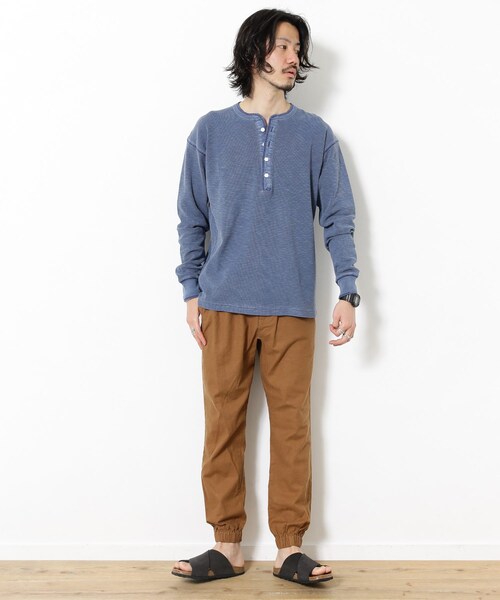 URBAN RESEARCH Sonny Label（アーバンリサーチサニーレーベル）の「ピグメントワッフルヘンリーロンTシャツ（その他・メンズ・オフ/ネイビー/ベージュ・M/L）」の4枚目の写真