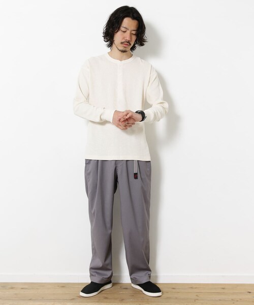 URBAN RESEARCH Sonny Label（アーバンリサーチサニーレーベル）の「ピグメントワッフルヘンリーロンTシャツ（その他・メンズ・オフ/ネイビー/ベージュ・M/L）」の6枚目の写真