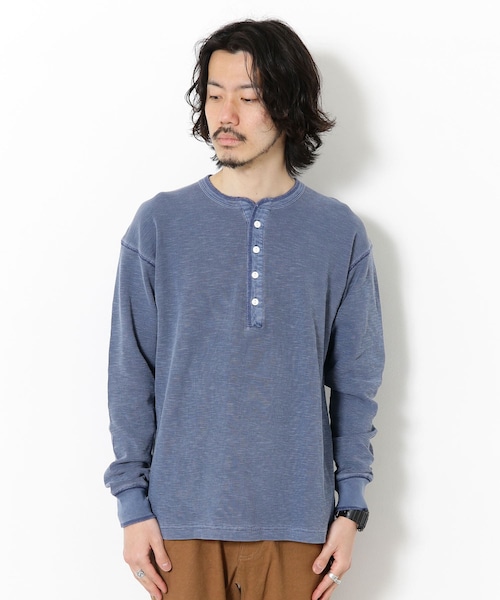 URBAN RESEARCH Sonny Label（アーバンリサーチサニーレーベル）の「ピグメントワッフルヘンリーロンTシャツ（その他・メンズ・オフ/ネイビー/ベージュ・M/L）」の7枚目の写真