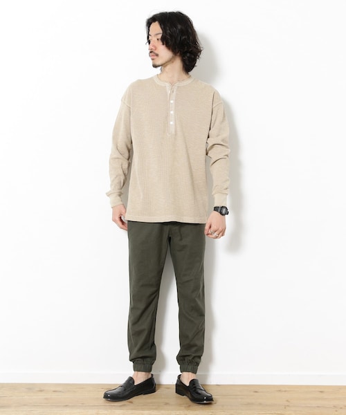 URBAN RESEARCH Sonny Label（アーバンリサーチサニーレーベル）の「ピグメントワッフルヘンリーロンTシャツ（その他・メンズ・オフ/ネイビー/ベージュ・M/L）」の5枚目の写真