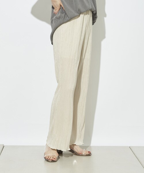 prose verse（プロズヴェール）の「《先行予約》【ウエストゴム仕様】サテンミニプリーツパンツ（その他パンツ・レディース・アイボリー/グレージュ/ミント/パープル/モカ/ブラック・FREE）」の4枚目の写真