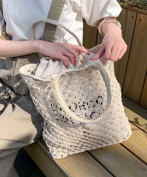 CIAOPANIC TYPY(チャオパニックティピー)の「indiaジュート編みBAG(かごバッグ・レディース・ベージュ/ブルー/オレンジ/グリーン・ONE)」の1枚目の写真