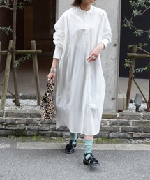Marient | タイプライターコットンシャツOP（Long）(シャツワンピース)
