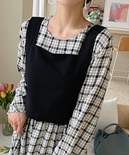 DHOLIC（ディーホリック）の「バックリボンビスチェ（ベスト・レディース・ベージュ/ブラック/グレー・ONESIZE）」の2枚目の写真