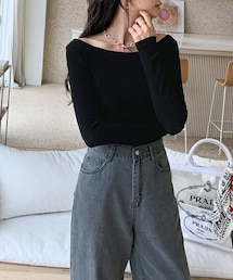 DHOLIC | ボートネックTシャツ(Tシャツ/カットソー)