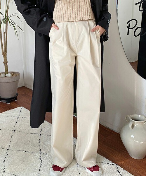 DHOLIC（ディーホリック）の「サイドベルトタックパンツ（その他パンツ・レディース・ブルー/ホワイト/イエロー/ベージュ・S/M/L）」の3枚目の写真