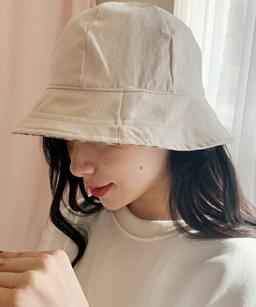 DHOLIC（ディーホリック）の「チェックリバーシブルハット（ハット・レディース・グレー/ブラック/ベージュ/その他・ONESIZE）」の3枚目の写真