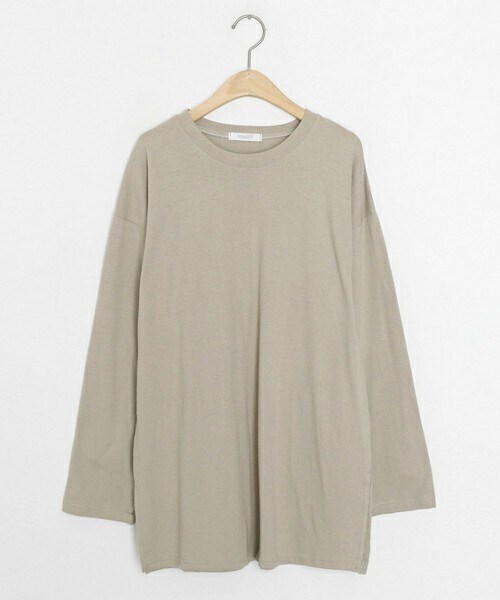 DHOLIC(ディーホリック)の「スリットロングTシャツ・t54334(Tシャツ/カットソー・レディース・ブラック/ベージュ/グリーン/ホワイト・ONESIZE)」の3枚目の写真