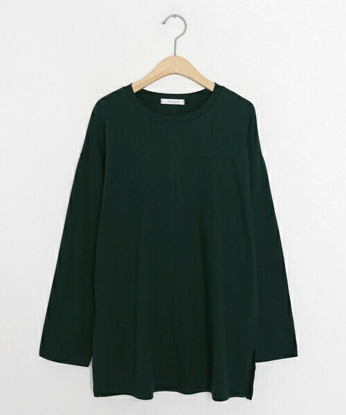 DHOLIC(ディーホリック)の「スリットロングTシャツ・t54334(Tシャツ/カットソー・レディース・ブラック/ベージュ/グリーン/ホワイト・ONESIZE)」の4枚目の写真