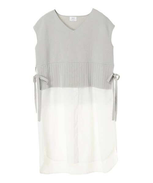 YECCA VECCA（イェッカヴェッカ）の「レイヤードロングシャツ（トップス・ライトグレー/ブラック・F）」の6枚目の写真