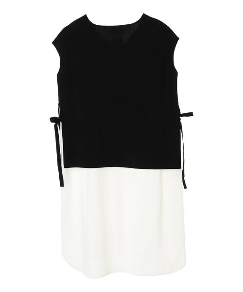 YECCA VECCA（イェッカヴェッカ）の「レイヤードロングシャツ（トップス・ライトグレー/ブラック・F）」の2枚目の写真