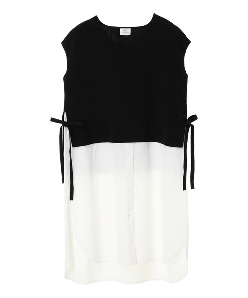 YECCA VECCA（イェッカヴェッカ）の「レイヤードロングシャツ（トップス・ライトグレー/ブラック・F）」の9枚目の写真