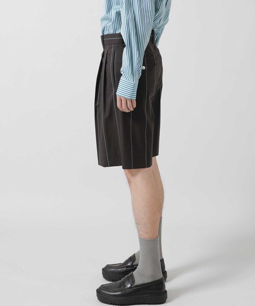 LITTLEBIG（リトルビッグ）の「Stripe Short Trousers（パンツ・メンズ・BLACK/BROWN/NAVY・44/46）」の12枚目の写真
