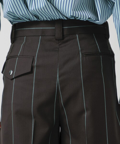 LITTLEBIG（リトルビッグ）の「Stripe Short Trousers（パンツ・メンズ・BLACK/BROWN/NAVY・44/46）」の16枚目の写真