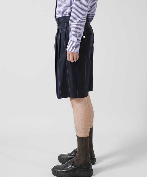 LITTLEBIG（リトルビッグ）の「Stripe Short Trousers（パンツ・メンズ・BLACK/BROWN/NAVY・44/46）」の4枚目の写真