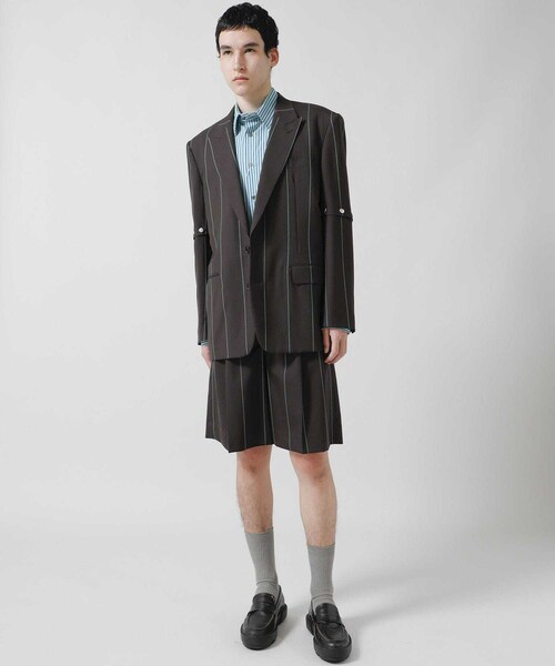 LITTLEBIG（リトルビッグ）の「Stripe Short Trousers（パンツ・メンズ・BLACK/BROWN/NAVY・44/46）」の10枚目の写真