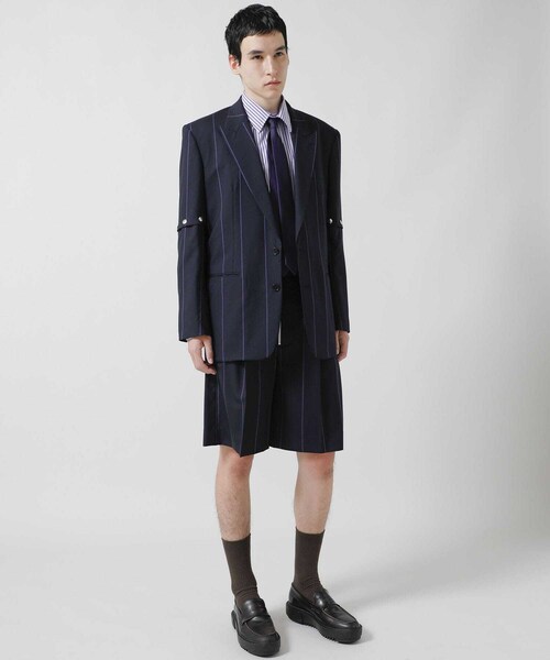 LITTLEBIG（リトルビッグ）の「Stripe Short Trousers（パンツ・メンズ・BLACK/BROWN/NAVY・44/46）」の2枚目の写真