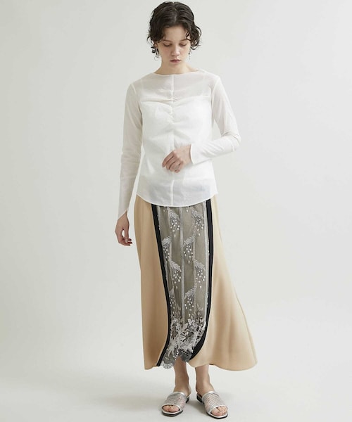 トップス MURRAL/Sheer gradation top トップス murral sheer wave top Sheer gradation top (Emerald
