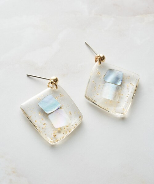 3coins（3coins）の「カラーシェルクリアピアス（ピアス（両耳用）・イエロー/グリーン/ブルー・0）」の2枚目の写真