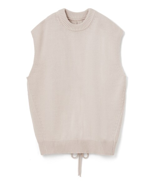 GRL（グレイル）の「バックレースアップニットベスト（ベスト・レディース・オフホワイト/オフベージュ・F）」の2枚目の写真