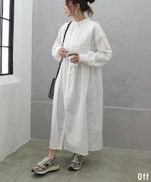 レイヤード風ロングシャツワンピース