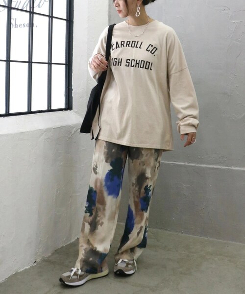 Sheson（シーズン）の「ロゴロングTシャツ（Tシャツ/カットソー・レディース・アイボリー/ベージュ/ブラック・FREE）」の8枚目の写真