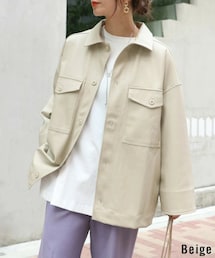 Sheson | エコレザーBIGシャツジャケット(その他アウター)