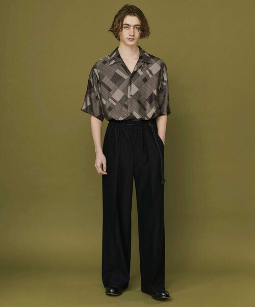 ETHOSENS(エトセンス)の「BIAS PATTERN SHORT SLEEVE SH(その他・メンズ・WINE/NAVY・1/2)」の9枚目の写真