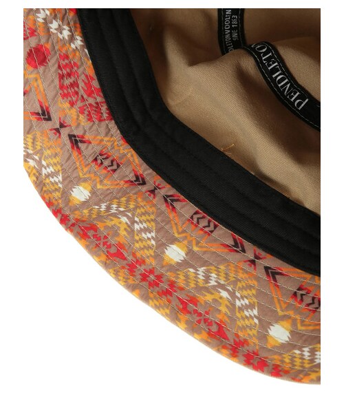 Green　Parks（グリーンパークス）の「・PENDLETON ロゴハット（帽子・ブラック/ベージュ・F）」の10枚目の写真