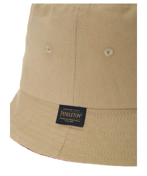 Green　Parks（グリーンパークス）の「・PENDLETON ロゴハット（帽子・ブラック/ベージュ・F）」の8枚目の写真