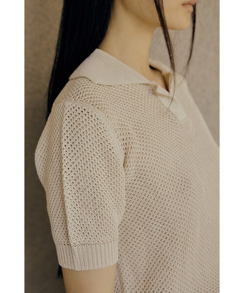 LOW CLASSIC（ロウ　クラシック）の「[21SS] ICE LINEN PIQUE KNIT (BEIGE)（その他・기타・XXX）」の2枚目の写真