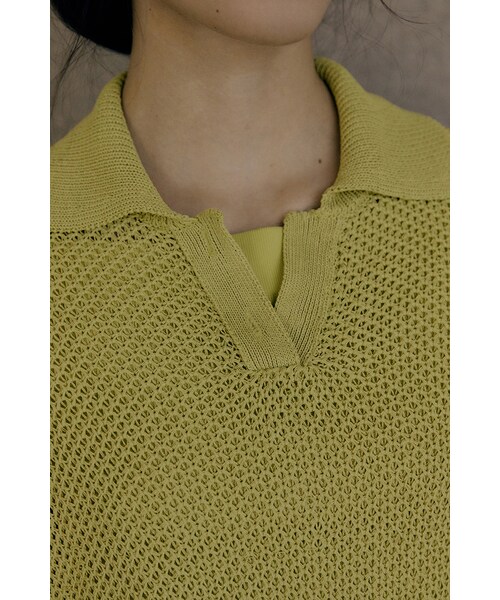LOW CLASSIC（ロウ　クラシック）の「[21SS] ICE LINEN PIQUE KNIT (LIME)（その他・기타・XXX）」の2枚目の写真