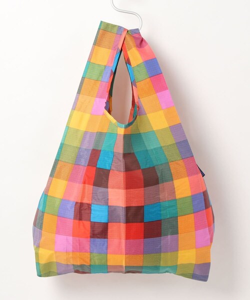 RIVE DROITE（リヴドロワ）の「【BAGGU/バグゥ】マドラス柄スタンダード（ショルダーバッグ・レディース・グリーン/ピンク・F）」の2枚目の写真