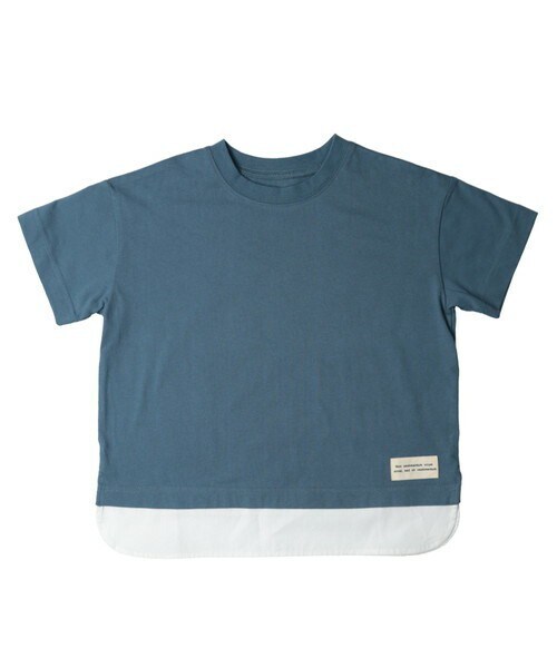 T>>2（ティーツー）の「重ね着風Tシャツ　大人サイズ（Tシャツ/カットソー・レディース・01.ベージュ/02.カーキ/03.パープル/04.ブルー/05.ブラウン/06.ネイビー/07.スミクロ・M.L(大人サイズ)）」の5枚目の写真