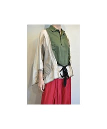 RehersalL | M55トリミングシャツポンチョ(シャツ/ブラウス)