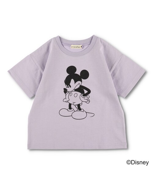 BRANSHES(ブランシェス)の「【Disney】モノトーンプリント半袖Tシャツ(Tシャツ/カットソー・キッズ・エンジ/パープル・100cm~140cm)」の2枚目の写真